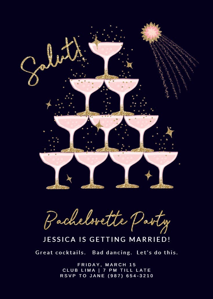 Salut - bachelorette party invitation